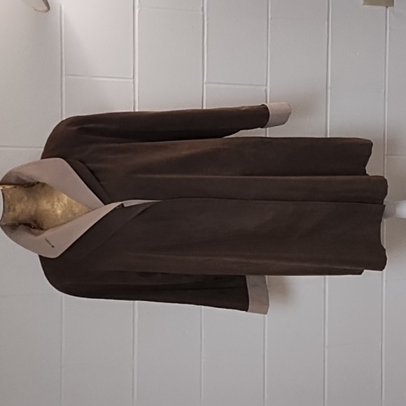 Jacqueline Ferrar Soft Sueded Lined Midi Trench Coat Jackie O Vibes Vintage - Picture 4 of 15